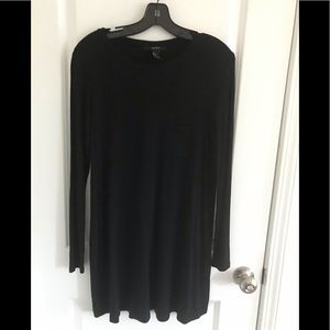 Black long sleeve midi dress